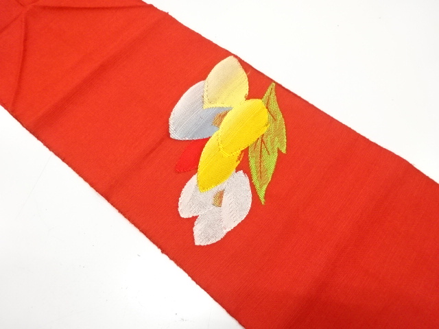 JAPANESE NAGOYA OBI / TSUMUGI / WOVEN CAMELLIA